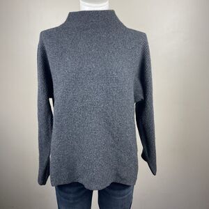 VINCE merino wool cashmere blend ribbed knit mock neck oversized sweater fits M